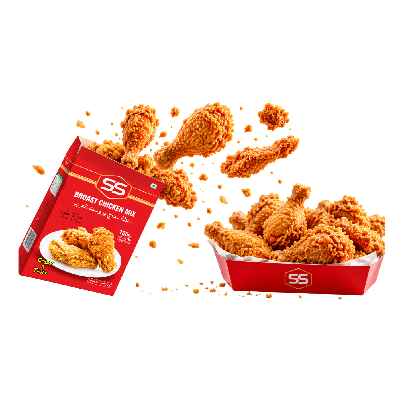 SS Masalas Broast Chicken Mix with crispy fried chicken