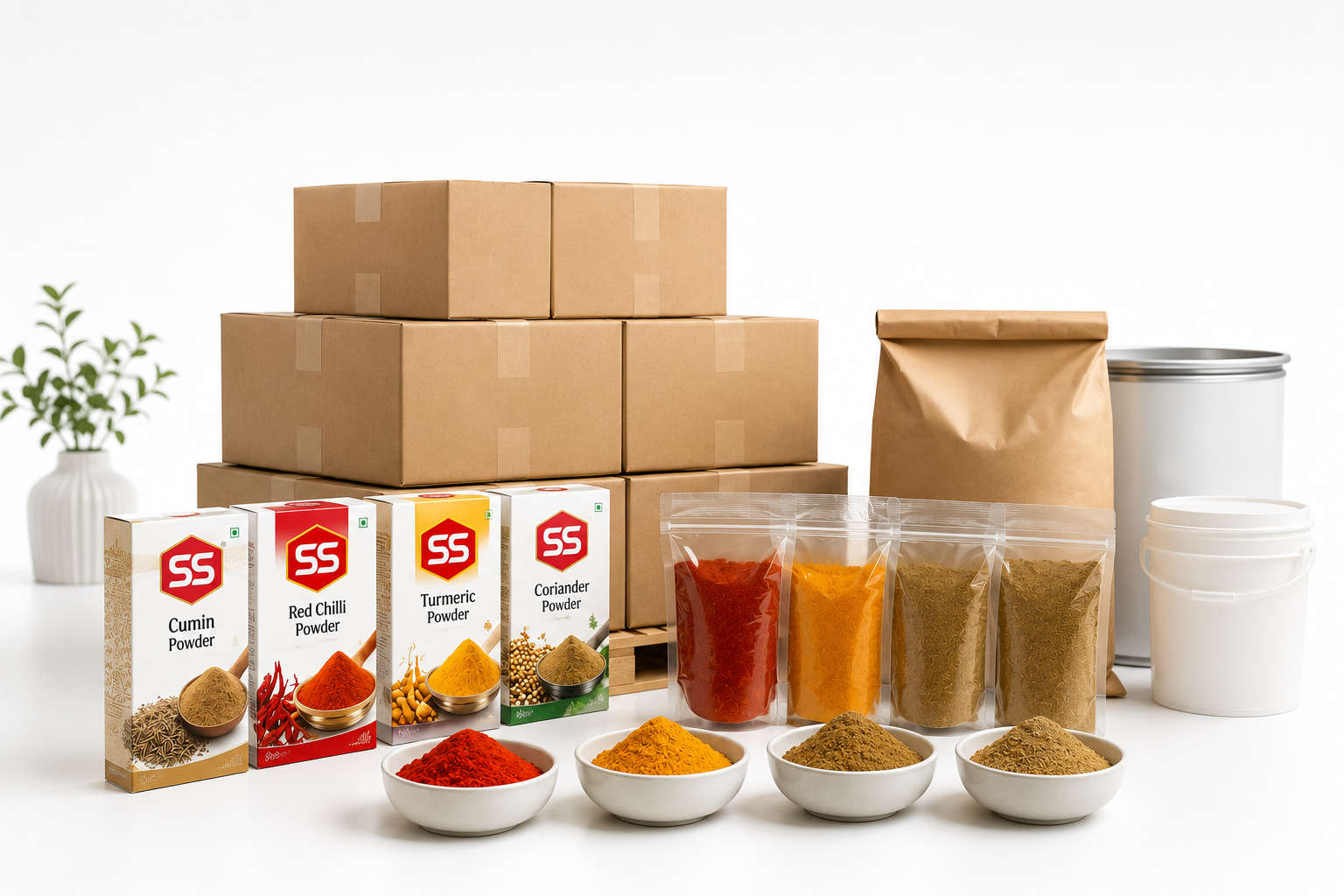 Bulk supply of authentic SS Masalas spices and powders